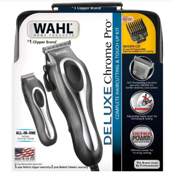 Wahl Deluxe Chrome Pro Complete Man's Hair Cutting Kit w/ Finishing Trimmer - Picture 2 of 13